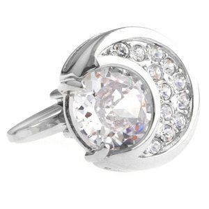 NEW! Swarovski Crystal Moon Shape Cufflinks